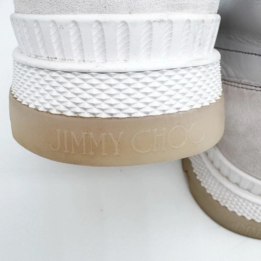 Jimmy Choo‎ Mens Nord Sneaker Boot US 10 EU 43 White Leather Suede Chunky 90s
